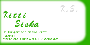 kitti siska business card